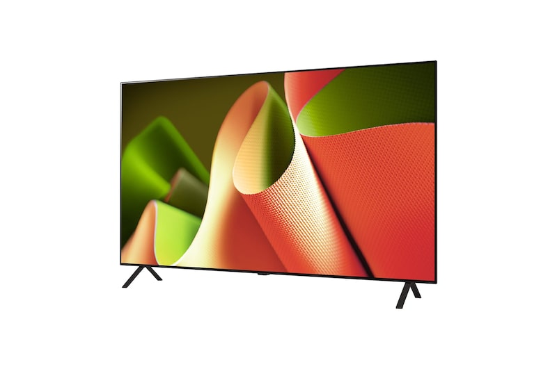 Slightly-angled left-facing side view of LG OLED TV, OLED B4