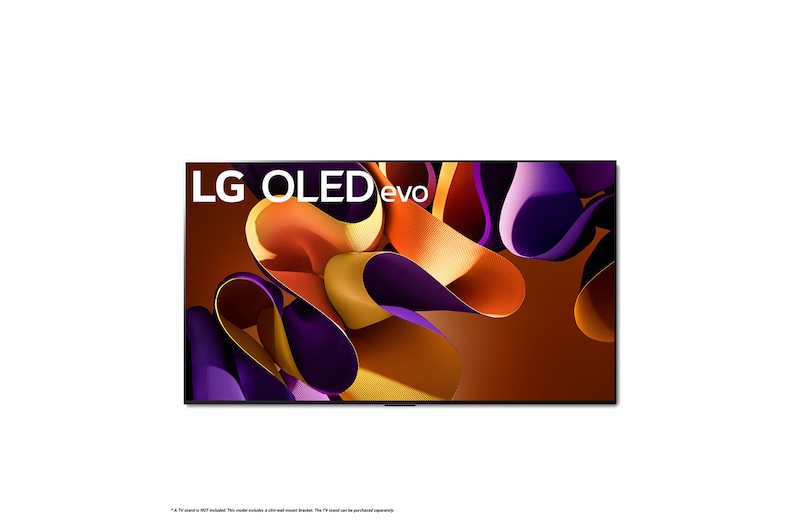 Slightly-angled left-facing side view of LG OLED evo TV, OLED G4
