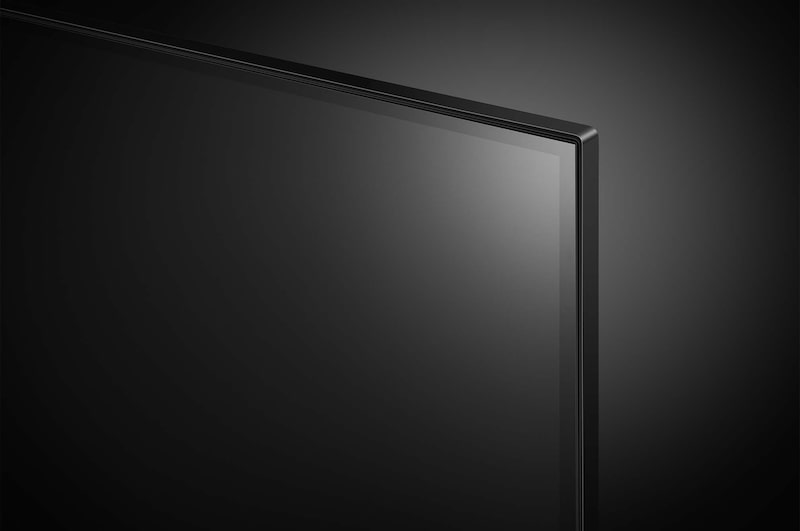 Close-up of the top edge of LG UHD TV, UT75