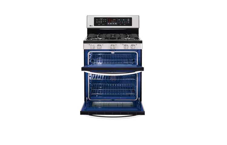 LG A Large Capacity Gas Double Oven with Infrared Grill (Upper: 2.2 cu.ft. / Lower: 3.9 cu.ft.), LDG3017ST