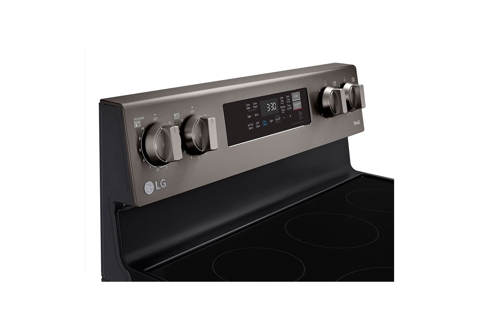 LG 30" Elec. 6.3 cu ft. Range | Fan Convection, Air Fry , EasyClean®& Smart, Black Stainless, Freestanding, LREL6323D