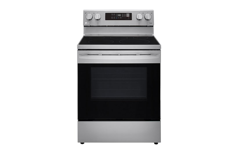 LG 30" Elec. 6.3 cu ft. Range | Fan Convection, Air Fry , EasyClean®& Smart, Stainless, Freestanding, LREL6323S