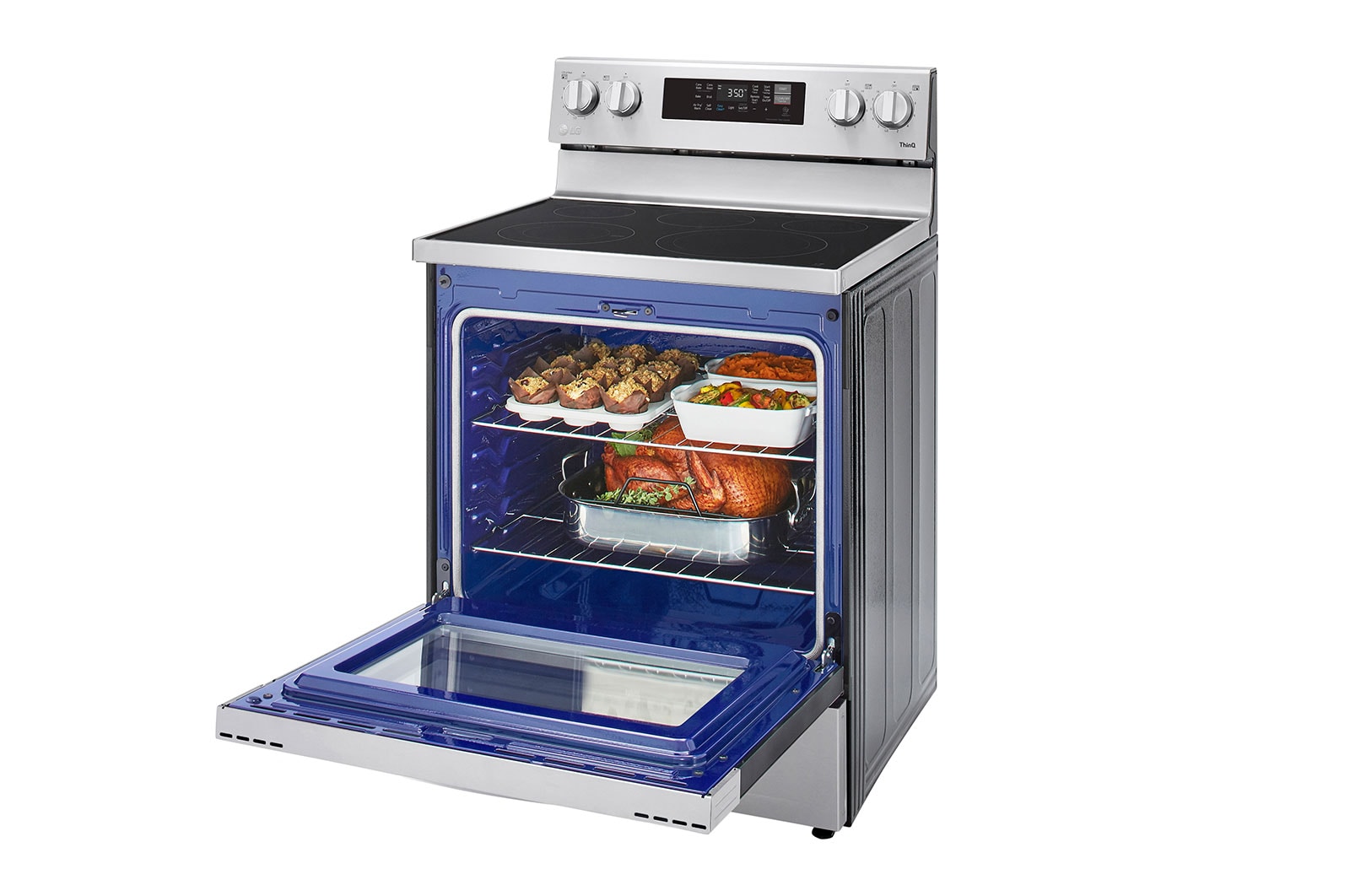 LG 30" Elec. 6.3 cu ft. Range | Fan Convection, Air Fry , EasyClean®& Smart, Stainless, Freestanding, LREL6323S