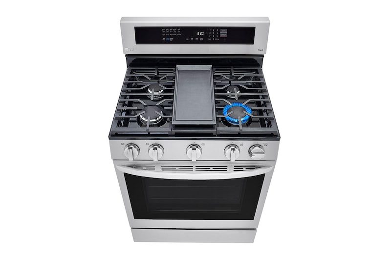 LG 5.8 cu ft. Smart Wi-Fi Enabled True Convection InstaView™ Gas Range with Air Fry, LRGL5825F