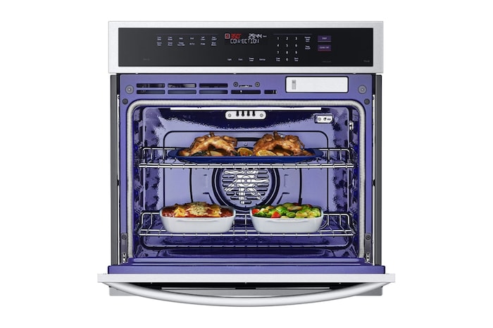 LG 4.7 cu ft. Single Wall Oven | True Convection, Steam Sous-Vide, Air Fry, InstaView®, SelfClean, EasyClean® & Smart, Stainless, WSEP4727F
