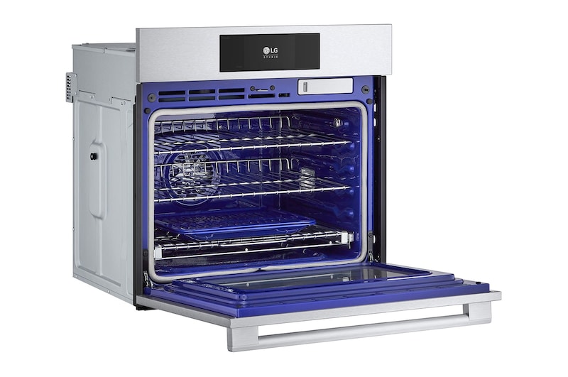 LG STUDIO 4.7 cu ft. Single Wall Oven | True Convection, Steam Sous-Vide, Air Fry, InstaView®, SelfClean, EasyClean® & Smart, Stainless, WSES4728F