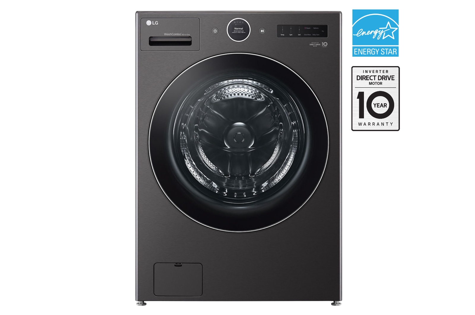 Front view of 5.7 cu. ft. WashCombo® with ezDispense®, TurboWash®, Heat Pump Dry WM6998HBA