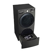 LG 6.3 Total Capacity LG TWINWash™ Bundle with LG Pedestal and Electric Dryer, WM3800HBA_WD100CB_DLEX3900B_WDP4B