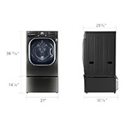 LG 6.3 Total Capacity LG TWINWash™ Bundle with LG Pedestal Washer and Electric Dryer, WM4370HKA_DLEX4370K_WD100CK_WDP4K