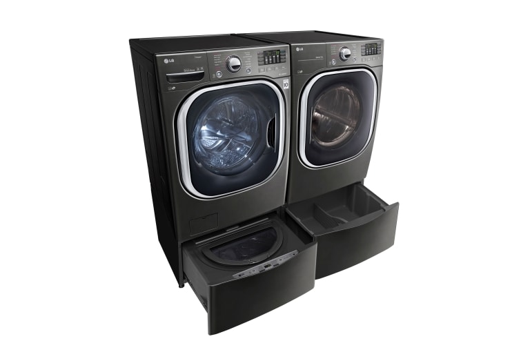 LG 6.3 Total Capacity LG TWINWash™ Bundle with LG Pedestal Washer and Electric Dryer, WM4370HKA_DLEX4370K_WD100CK_WDP4K