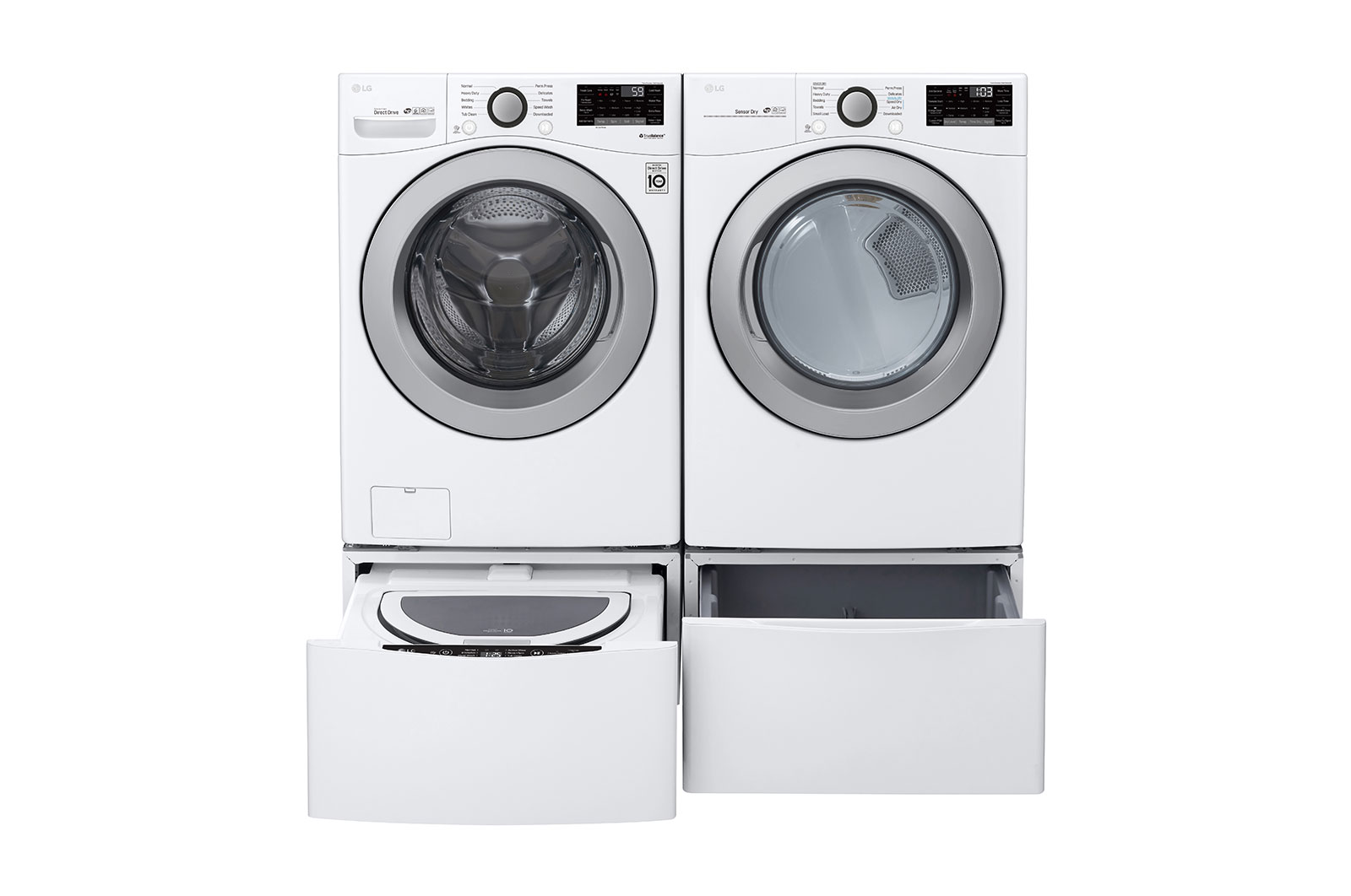 LG 6.3 Total Capacity LG TWINWash™ Bundle with LG Pedestal , WM3500CW_WD100CW_DLG3501W_WDP4W