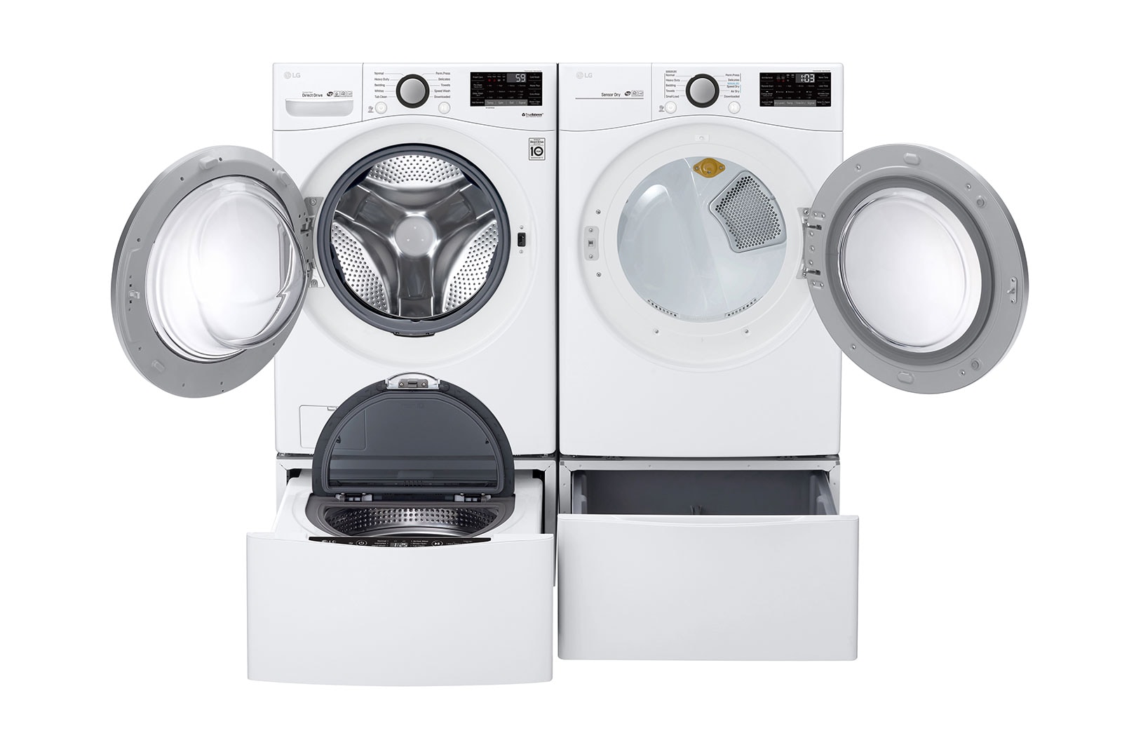 LG 6.3 Total Capacity LG TWINWash™ Bundle with LG Pedestal , WM3500CW_WD100CW_DLG3501W_WDP4W