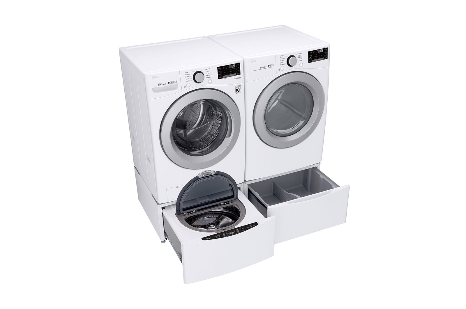 LG 6.3 Total Capacity LG TWINWash™ Bundle with LG Pedestal , WM3500CW_WD100CW_DLG3501W_WDP4W