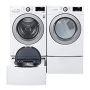 Front view of 6.3 Total Capacity LG TWINWash™ Bundle with LG Pedestal WM3500CW_WD100CW_DLG3501W_WDP4W