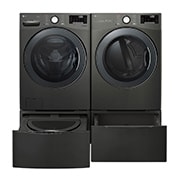 LG 6.3 Total Capacity LG TWINWash™ Bundle with LG Pedestal and Gas Dryer, WM3800HBA_WD100CB_DLGX3901B_WDP4B