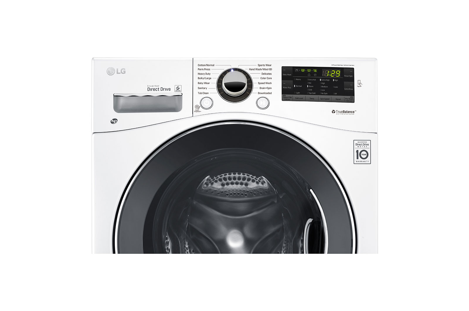 LG 2.6 cu. ft. Capacity 24” Compact Front Load Washer w/ NFC Tag On, WM1388HW