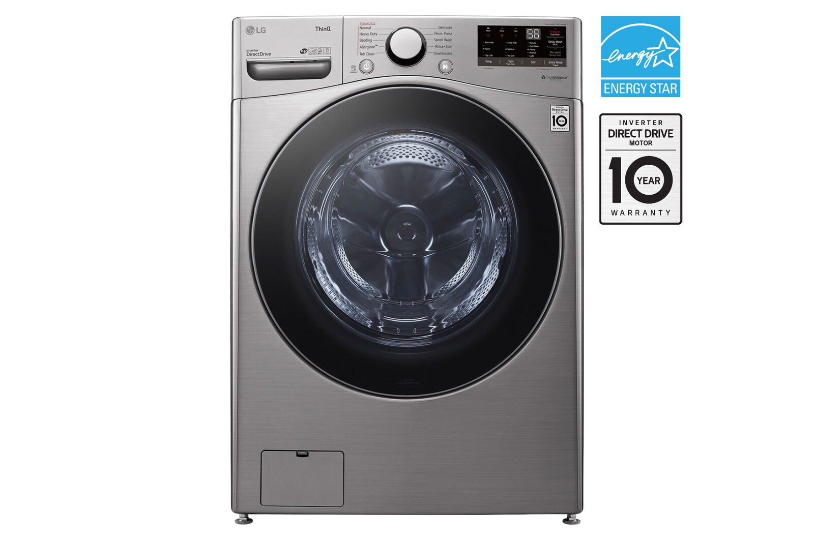 Front view of 5.2 cu.ft. Front Load Washer with AI DD®, 6Motion™, WiFi, Steam WM3600HVA