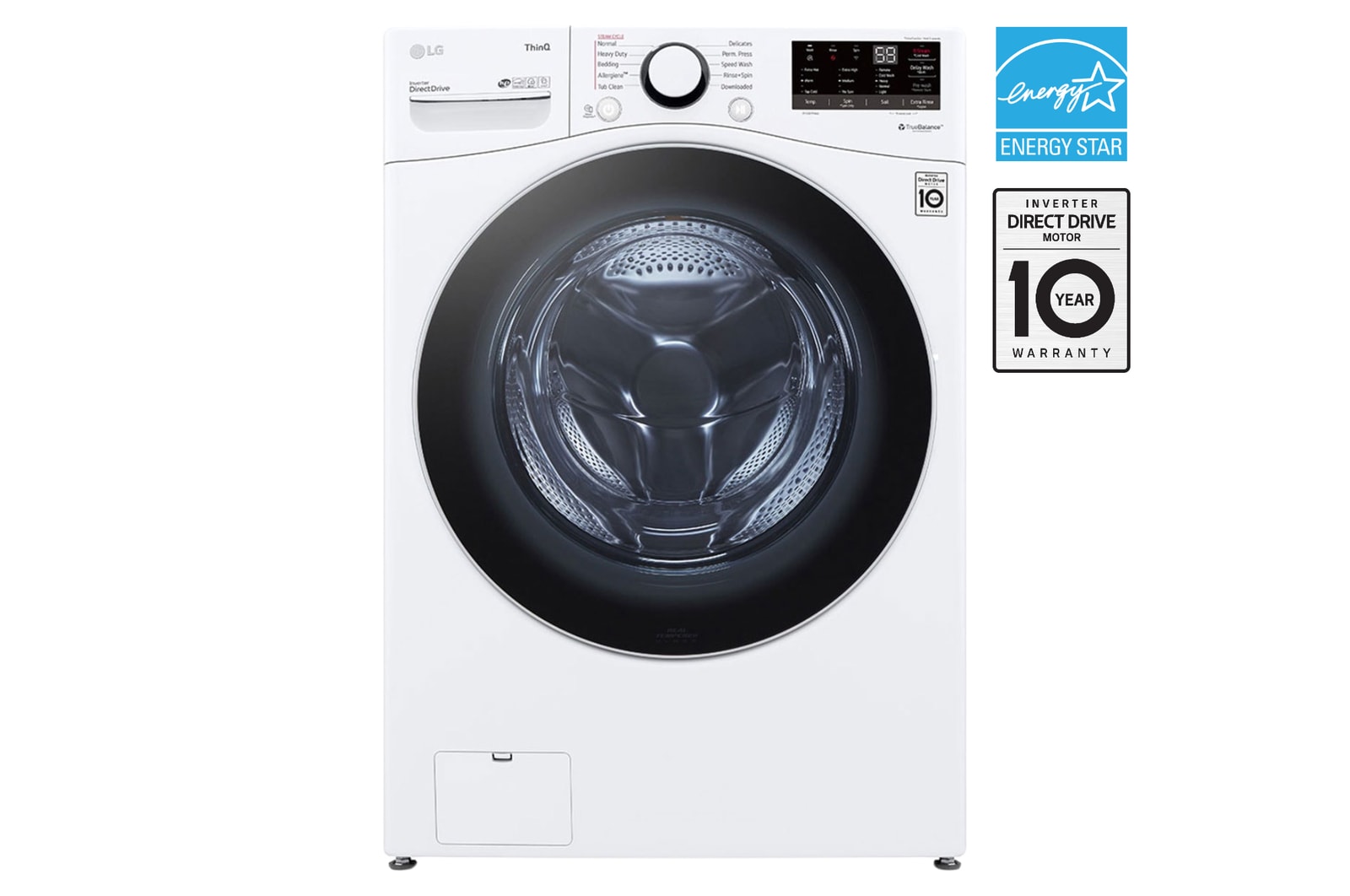 Front view of 5.2 cu.ft. Front Load Washer with AI DD®, 6Motion™, WiFi, Steam WM3600HWA