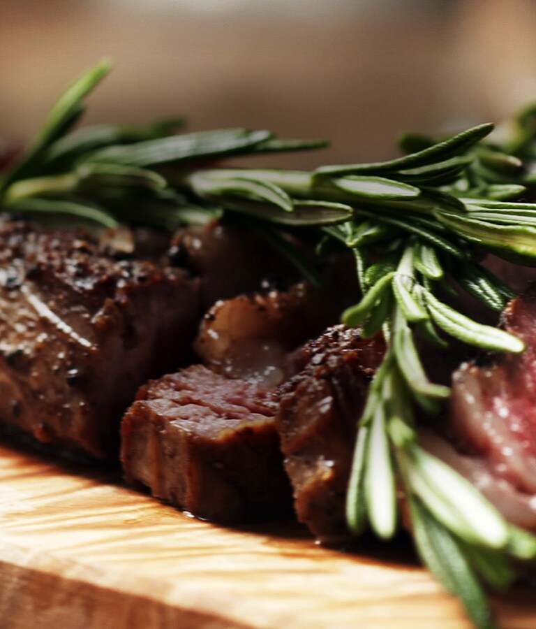 A perfectly cooked steak