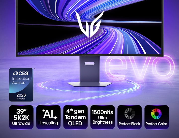 39-inch UltraGear evo OLED GX9, The World’s First 39-inch 5K2K Gaming Monitor (39GX950B) with AI Upscaling