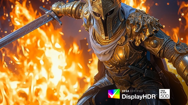 UltraGear gaming monitor (39GX950B) delivers bright highlights and detailed dark scenes with DisplayHDR 500 and 99.5% DCI-P3