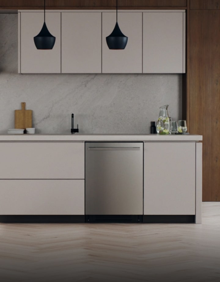 A new LG FlushFit™ Dishwasher in a modern kitchen