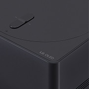 Slightly-angled close-up of the Zero Connect Box with the LG OLED logo on the edge