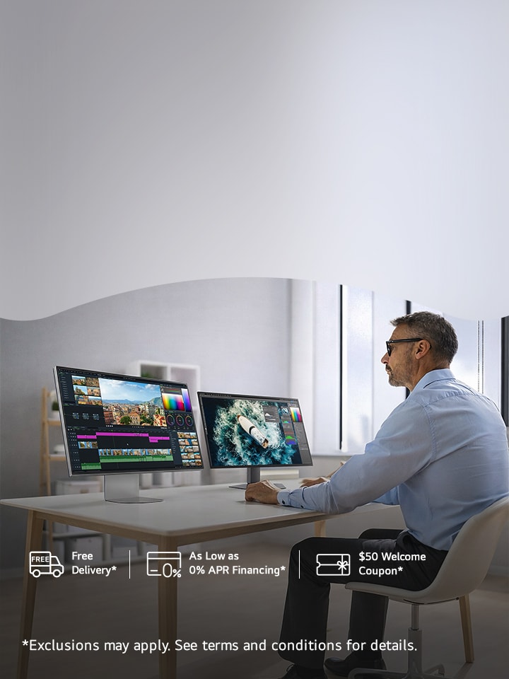 May 1, 2026 – December 31, 2026 Double your productivity Save 5% on any two LG monitors. Time for multi monitor upgrade.