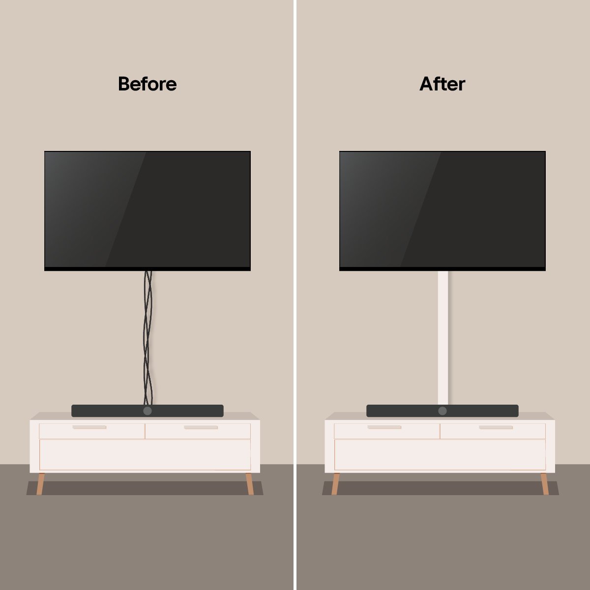 On‑Wall Wire Concealment for a Cleaner Look