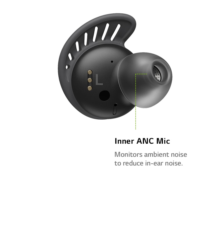 Rotation des écouteurs TONE Free fit sur 360 degrés et présentation du système à trois microphones.