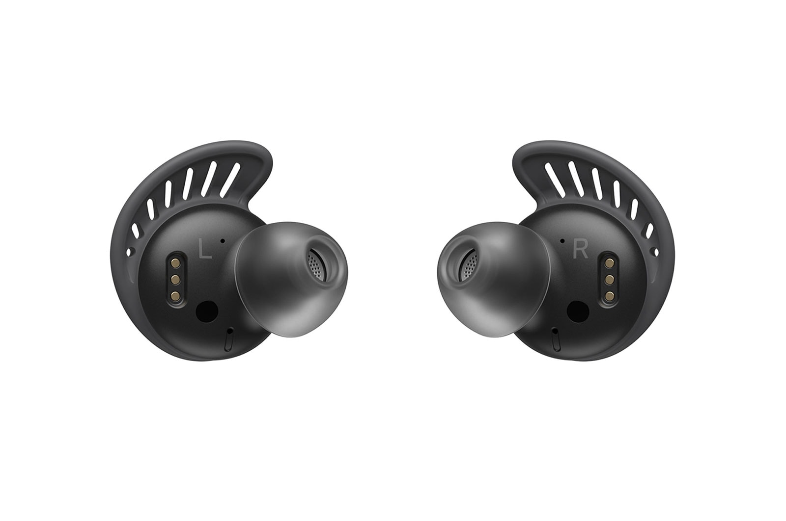 LG Écouteurs Bluetooth véritablement sans fil TONE Free<sup>MD</sup> Fit TF8 de LG dotés de la technologie SwivelGrip, et boîtier de recharge UVnano+, TONE-TF8