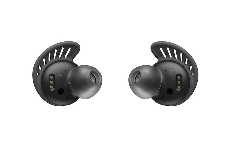 LG Écouteurs Bluetooth véritablement sans fil TONE Free<sup>MD</sup> Fit TF8 de LG dotés de la technologie SwivelGrip, et boîtier de recharge UVnano+, TONE-TF8