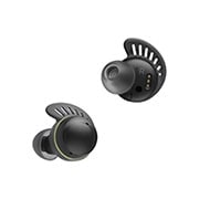 LG Écouteurs Bluetooth véritablement sans fil TONE Free<sup>MD</sup> Fit TF8 de LG dotés de la technologie SwivelGrip, et boîtier de recharge UVnano+, TONE-TF8