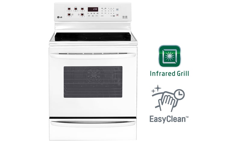 Vue avant de Cuisinière électrique de 6,3 pi 3 avec Infrared Grill LRE6385SW