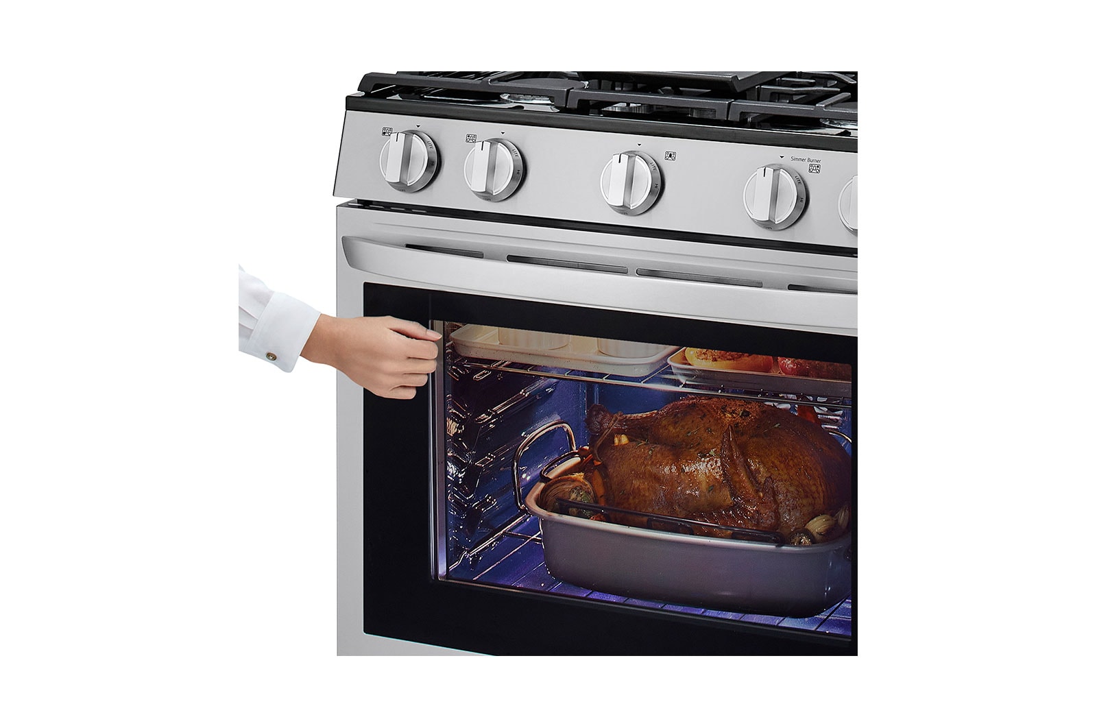 LG Cuisinière au gaz intelligente de 5,8 pi3 avec Wi-Fi, InstaView<sup>MC</sup>, convection véritable et technologie AirFry, LRGL5825F