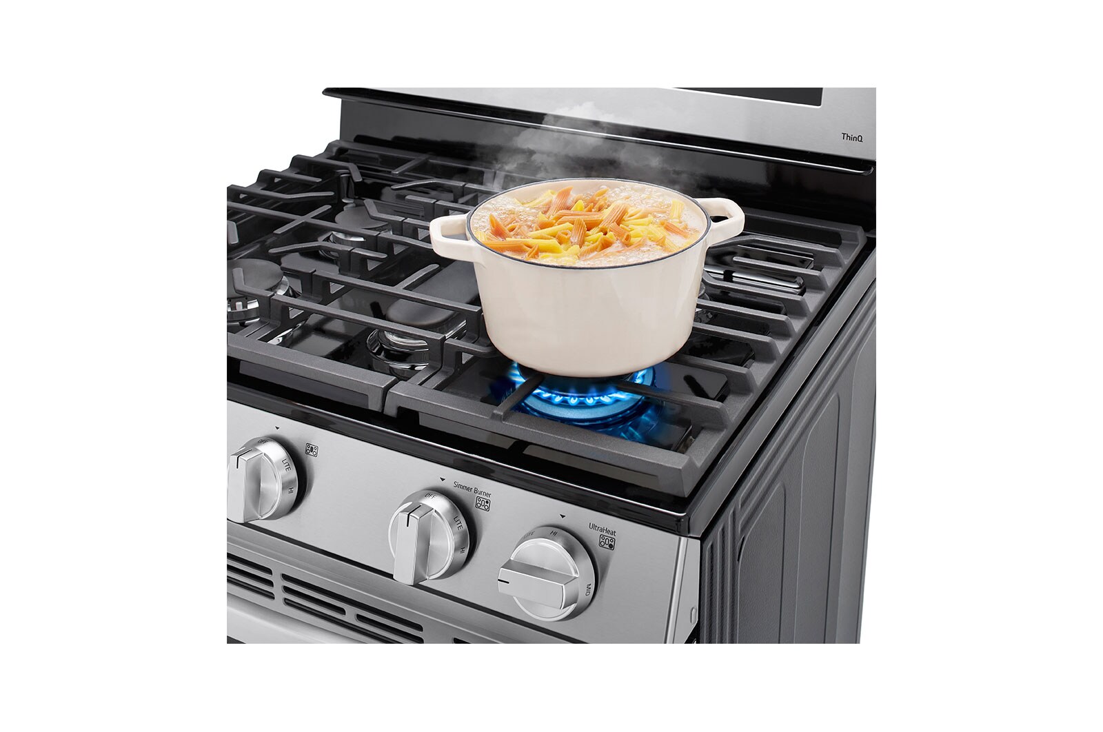 LG Cuisinière au gaz intelligente de 5,8 pi3 avec Wi-Fi, InstaView<sup>MC</sup>, convection véritable et technologie AirFry, LRGL5825F