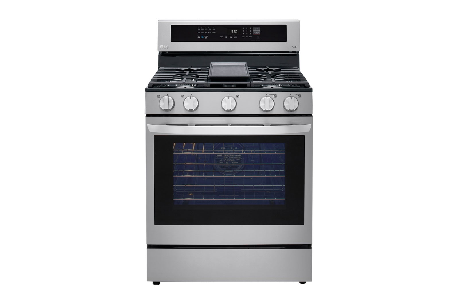 LG Cuisinière au gaz intelligente de 5,8 pi3 avec Wi-Fi, InstaView<sup>MC</sup>, convection véritable et technologie AirFry, LRGL5825F