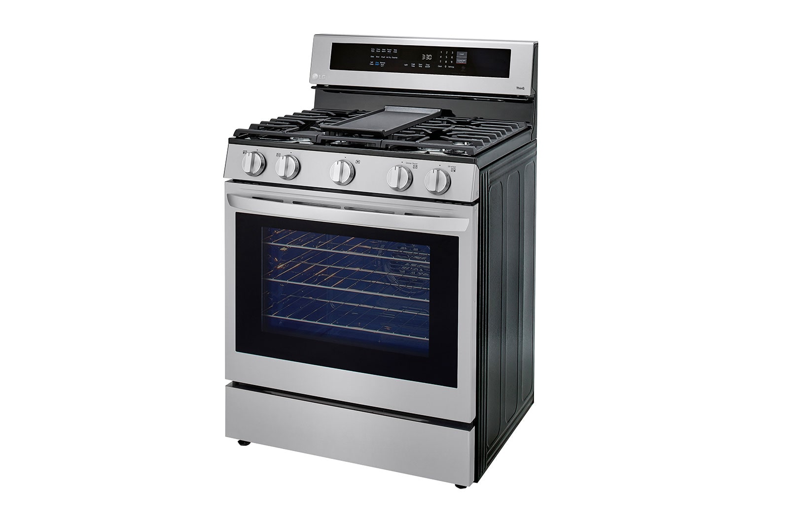 LG Cuisinière au gaz intelligente de 5,8 pi3 avec Wi-Fi, InstaView<sup>MC</sup>, convection véritable et technologie AirFry, LRGL5825F