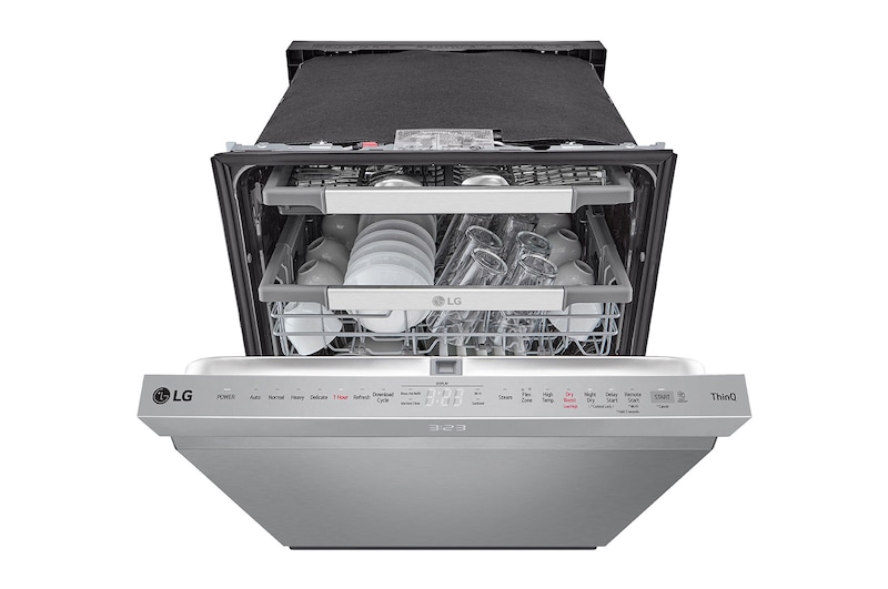 LG Lave-vaisselle intelligent avec lave et sèche en 1 heure, commandes sur le dessus et système QuadWash Pro<sup>MC</sup>, technologie TrueSteam<sup>MD</sup> et technologie Dynamic Dry<sup>MC</sup>, LDPH7972S