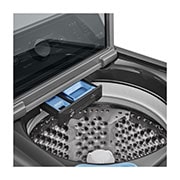 Vue du plateau de distribution du détergent et du liquide