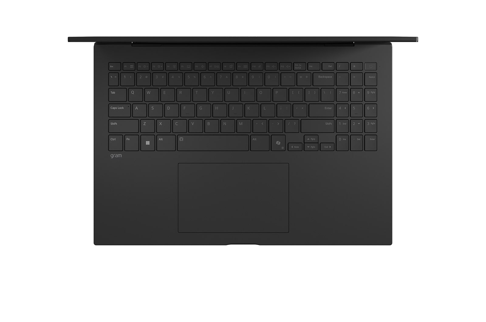 Top-down view of keyboard