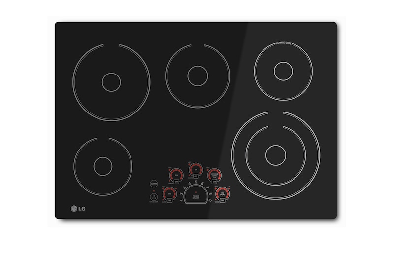 Vue avant de Surface de cuisson de 30 po munie d’éléments radiants et de commandes SmoothTouchMC, LCE3010SB