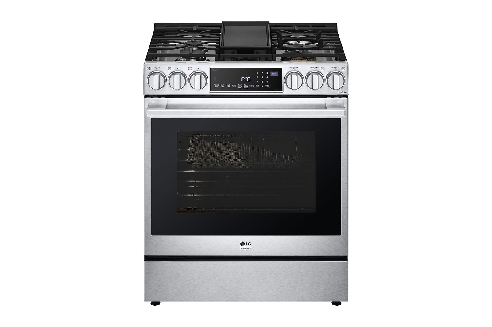 LG Cuisinière au gaz encastrable de 6,3 pi³ avec les technologies InstaView<sup>MD</sup>, ProBake Convection<sup>MD</sup> et Air Fry de LG STUDIO, LSGS6338F