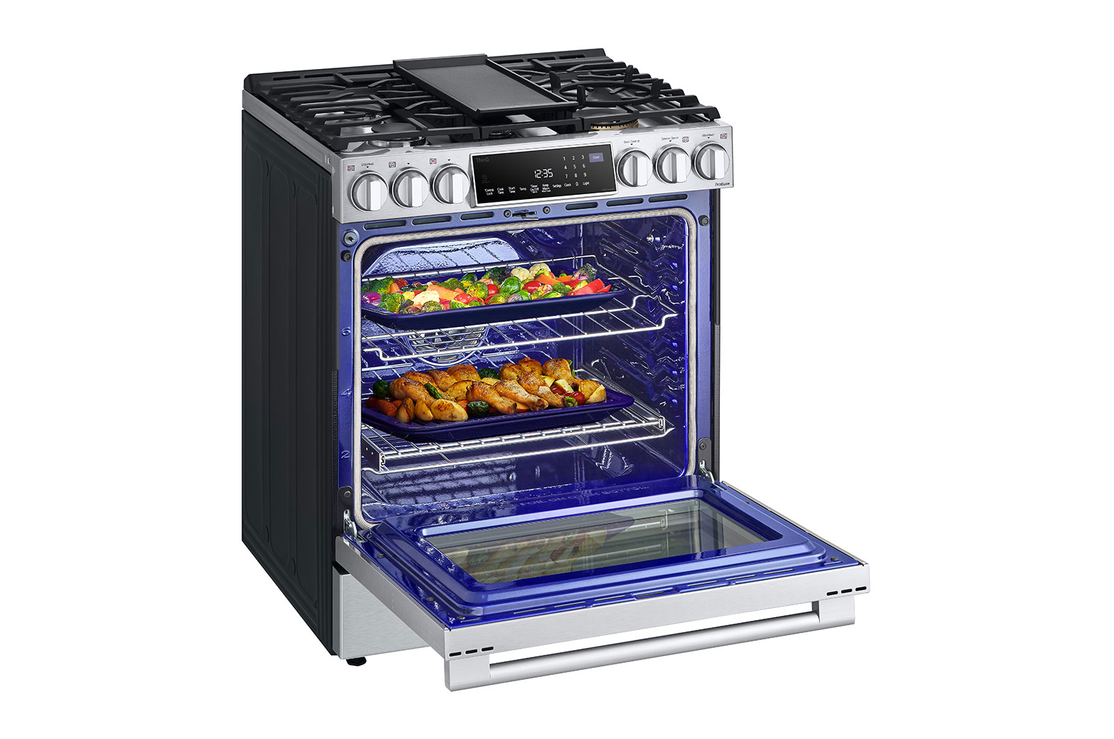 LG Cuisinière au gaz encastrable de 6,3 pi³ avec les technologies InstaView<sup>MD</sup>, ProBake Convection<sup>MD</sup> et Air Fry de LG STUDIO, LSGS6338F