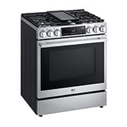 LG Cuisinière au gaz encastrable de 6,3 pi³ avec les technologies InstaView<sup>MD</sup>, ProBake Convection<sup>MD</sup> et Air Fry de LG STUDIO, LSGS6338F