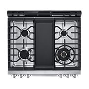 LG Cuisinière au gaz encastrable de 6,3 pi³ avec les technologies InstaView<sup>MD</sup>, ProBake Convection<sup>MD</sup> et Air Fry de LG STUDIO, LSGS6338F