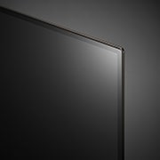 Gros plan du téléviseur OLED evo de LG, OLED C4, montrant le bord supérieur
