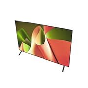 Vue inclinée depuis le dessus du téléviseur OLED de LG, OLED B4