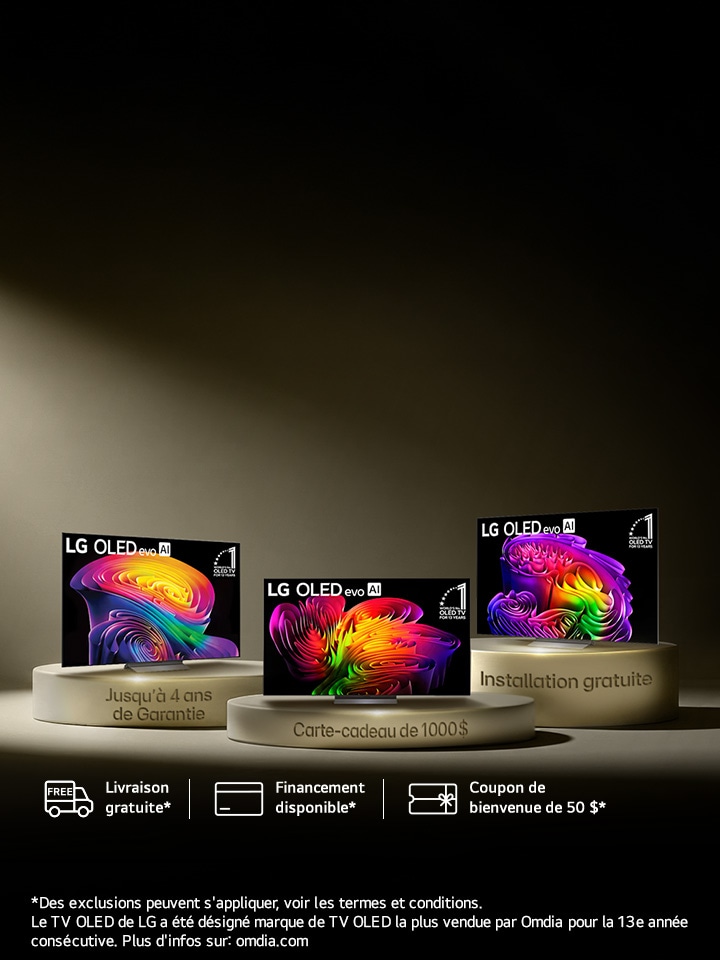 Offres OLED exclusives : Garantie, Installation ou Carte‑cadeau sur modèles sélectionnés