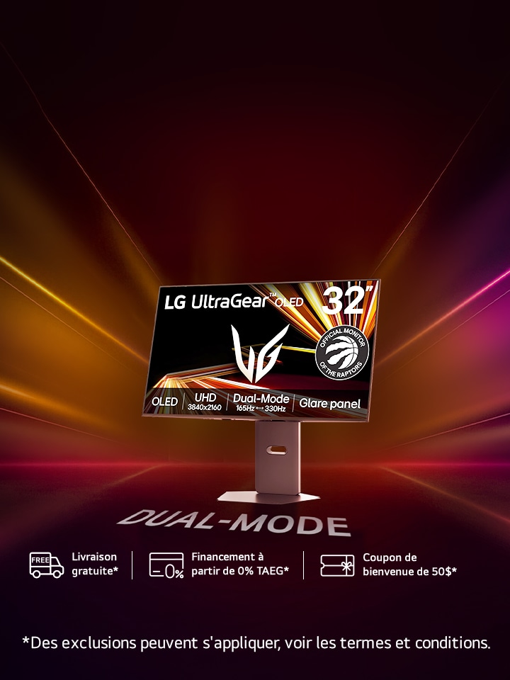 Boostez votre jeu OLED 32 po Dual‑Mode 165/330 Hz. Vivez des performances de jeu d’élite à un nouveau prix exclusif.
